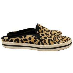 Keds x Kate Spade Leopard Print Pony Hair Slide On Tennis Shoe Sneakers